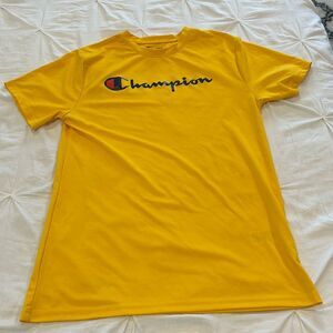 Champion Authentic Athleticwear Women's Yellow Crew Neck Short Sleeves T-Shirt L